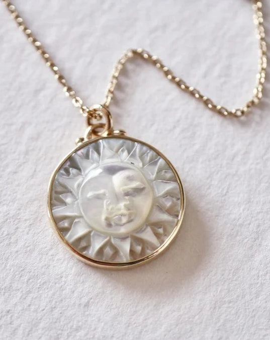 9kt gold Sunburst Necklace from Jade Rabbit