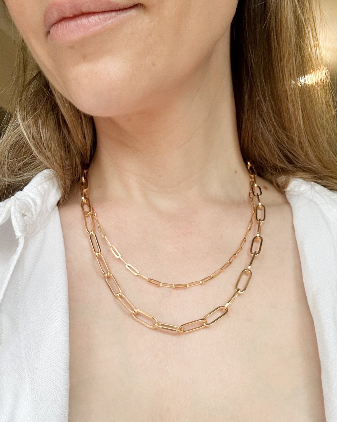 9ct real gold solid gold Paperclip Chain