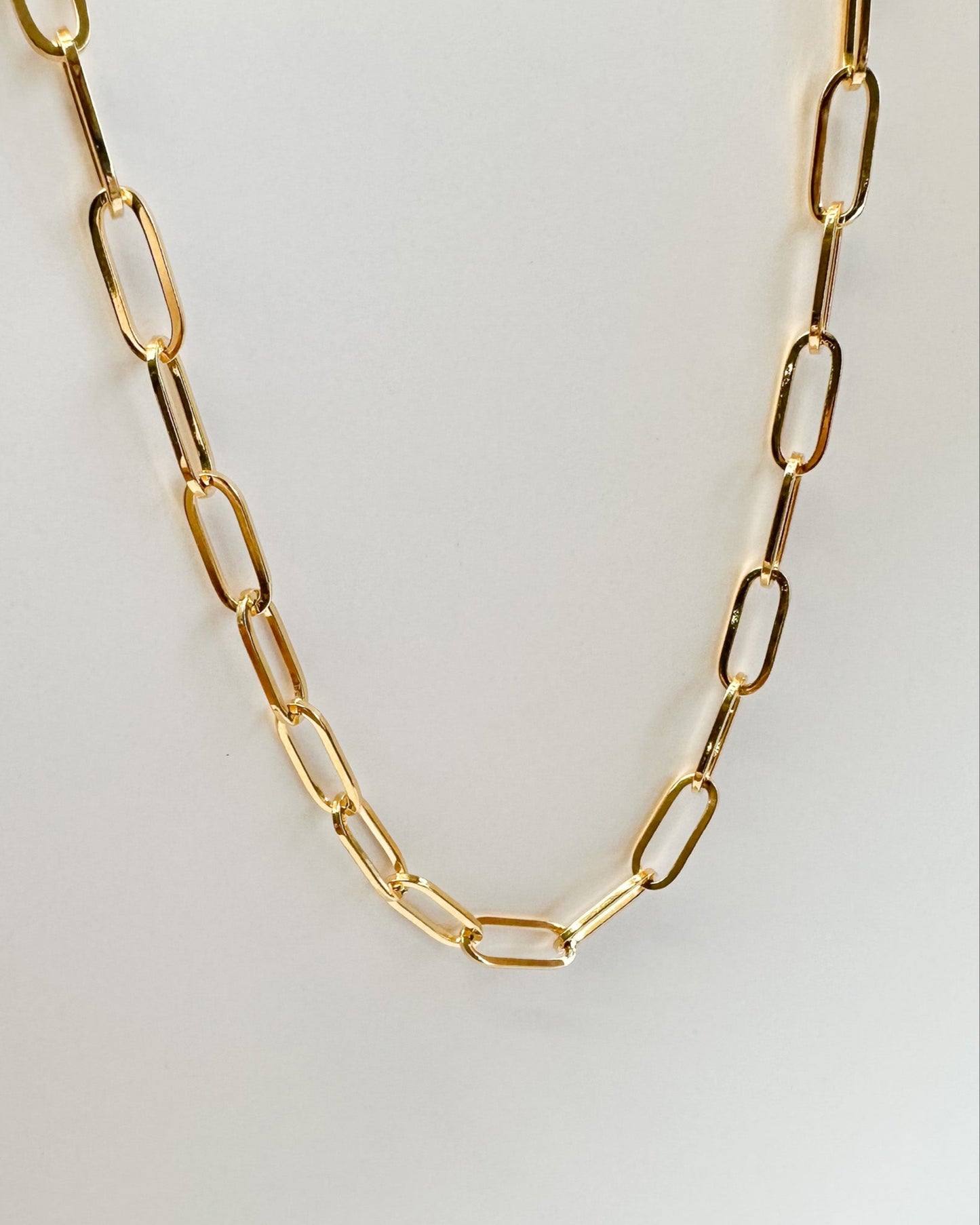 9ct real gold solid gold Paperclip Chain