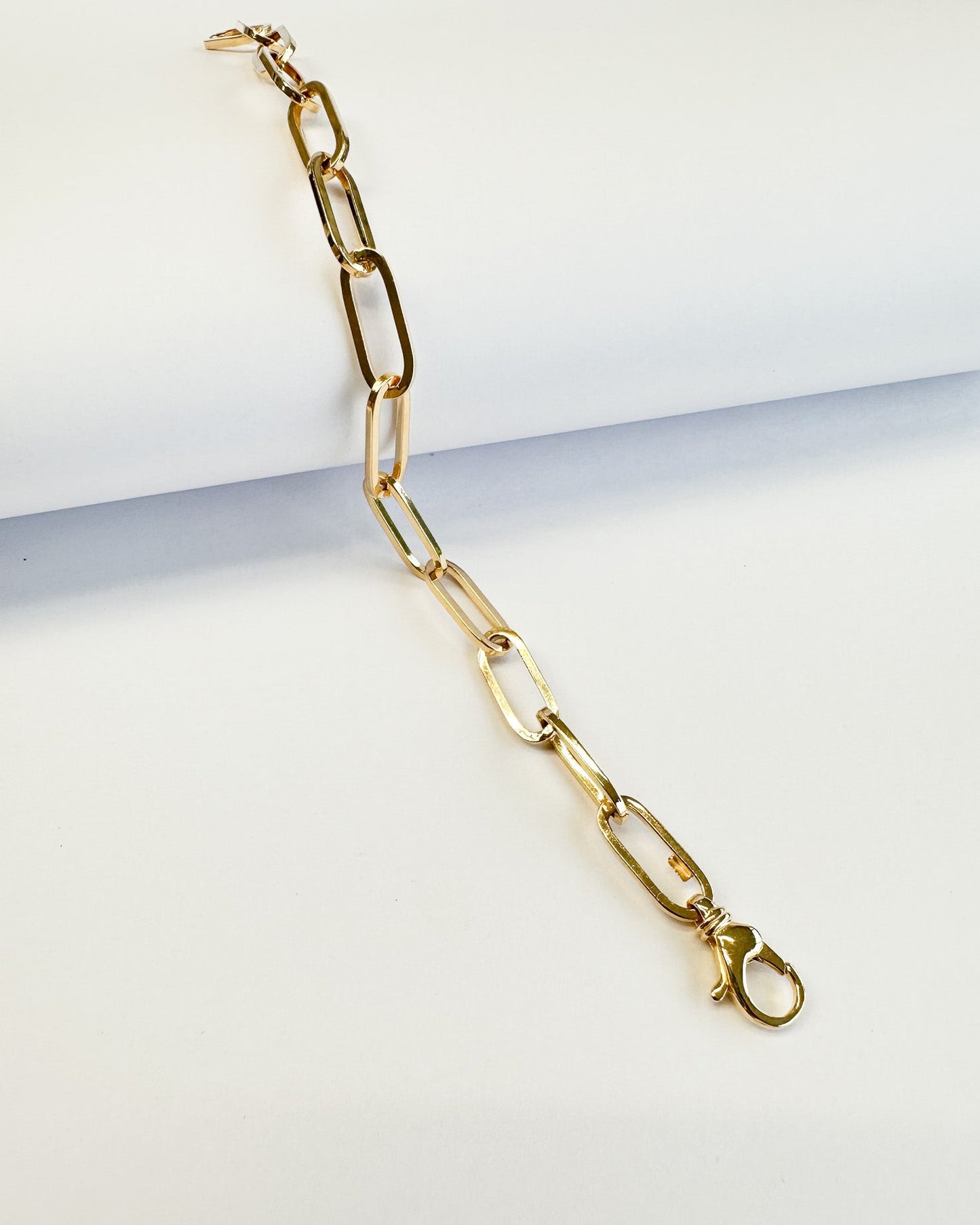 9ct gold Paperclip Links Bracelet real gold