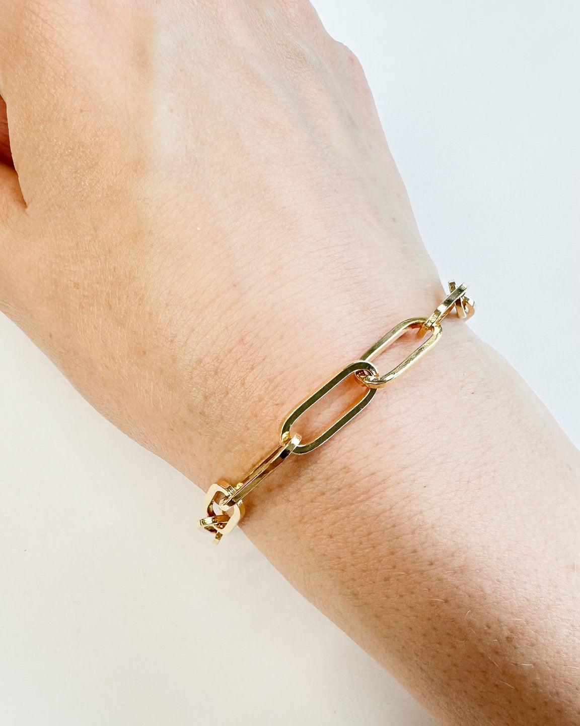 9ct gold Paperclip Links Bracelet real gold