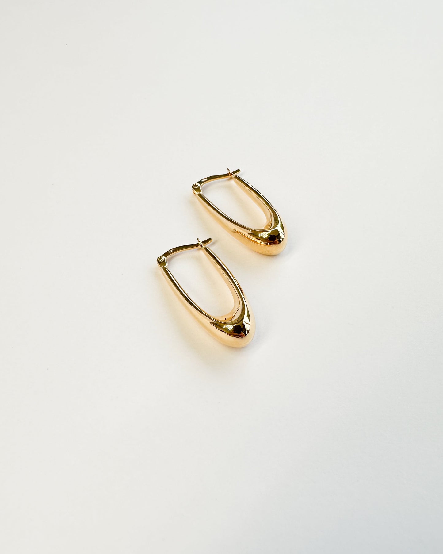 9ct gold Oblong Hoops Collective Co real gold hoops