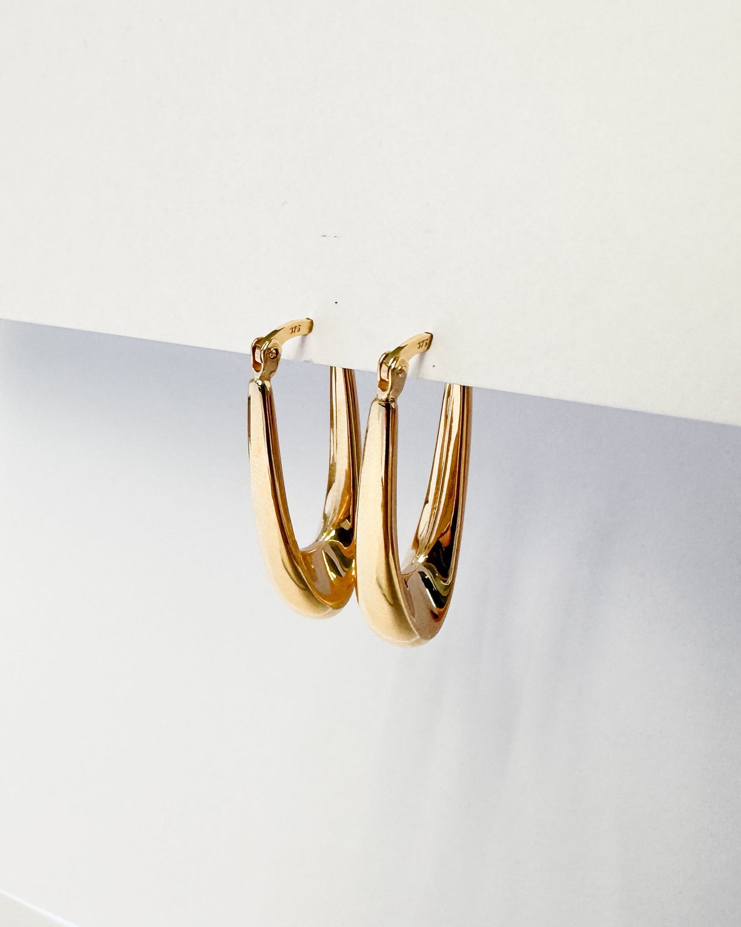 9ct gold Oblong Hoops Collective Co real gold hoops