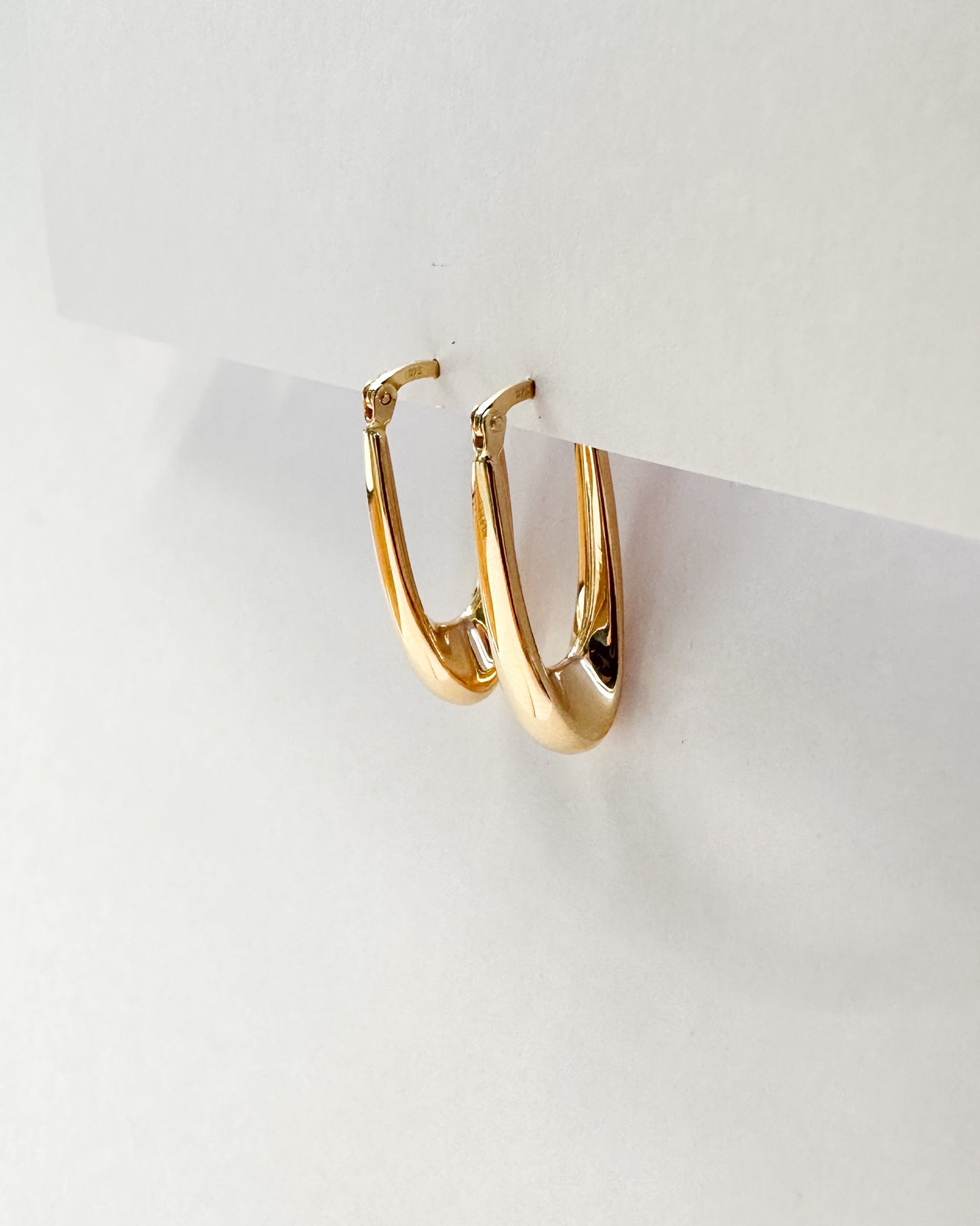 9ct gold Oblong Hoops Collective Co real gold hoops