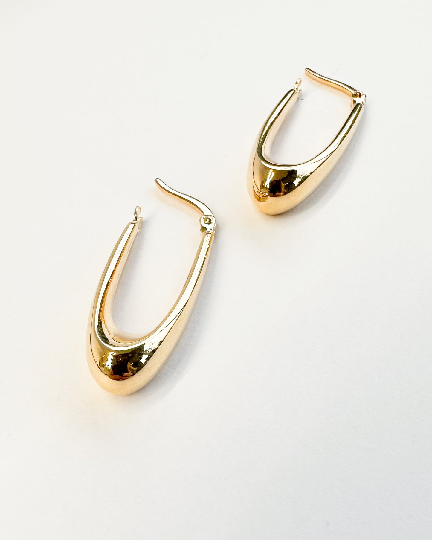 9ct gold Oblong Hoops Collective Co real gold hoops