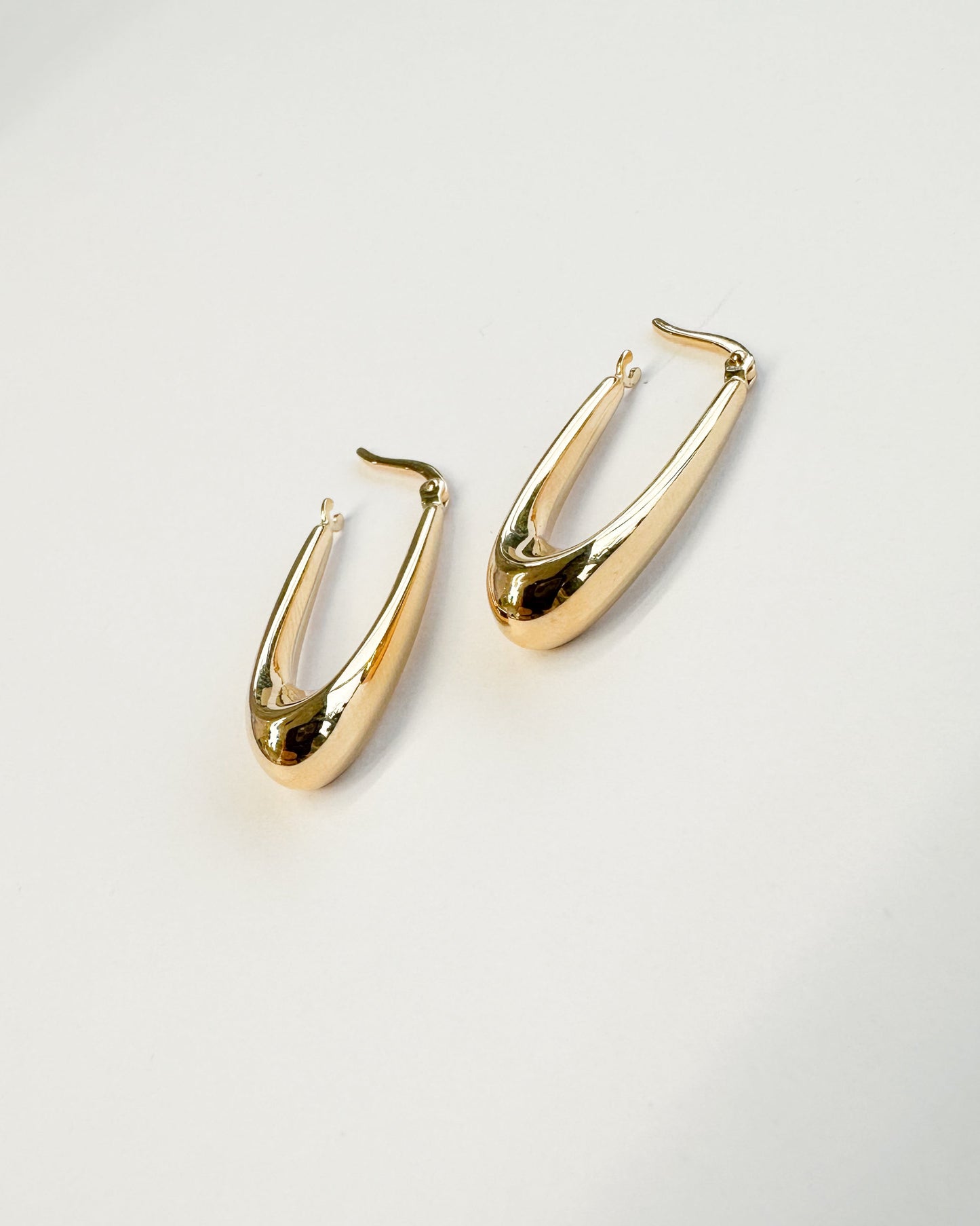 9ct gold Oblong Hoops Collective Co real gold hoops