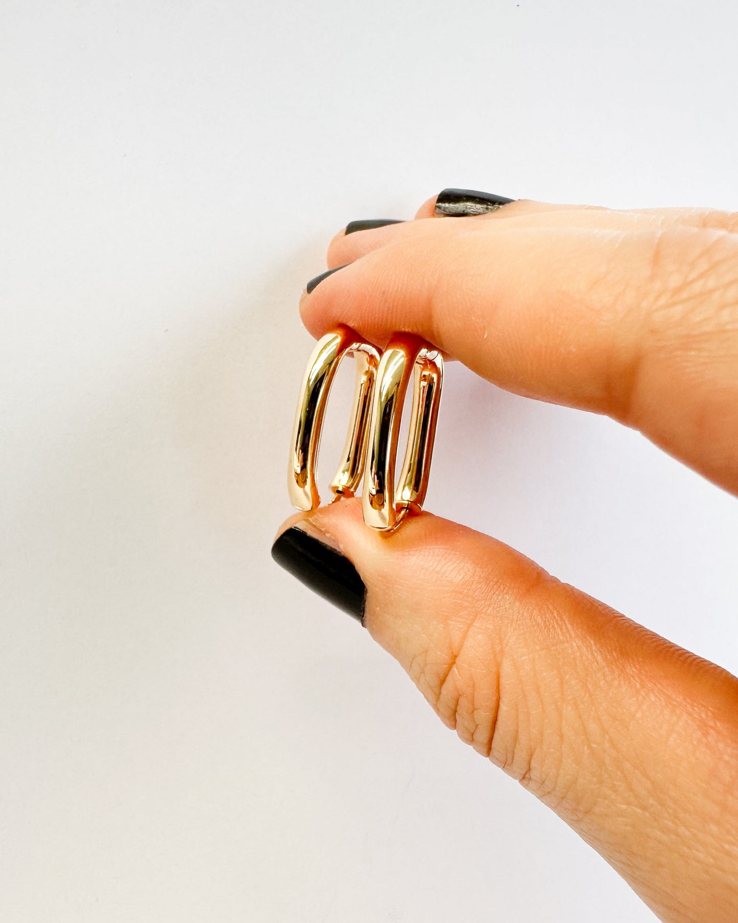 9ct gold Oval Tube Hoops Earrings real gold