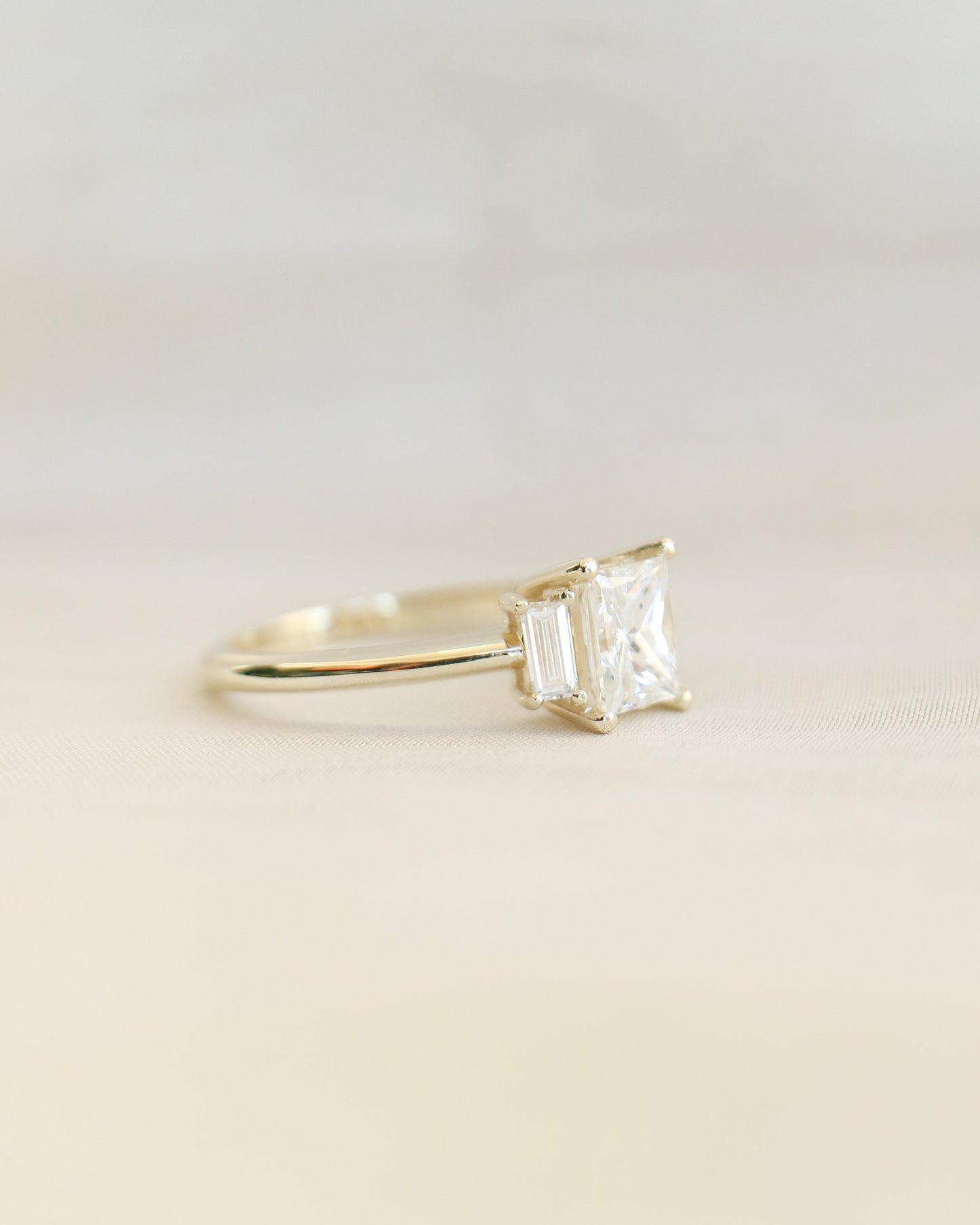 9ct gold and princess diamond engagement ring