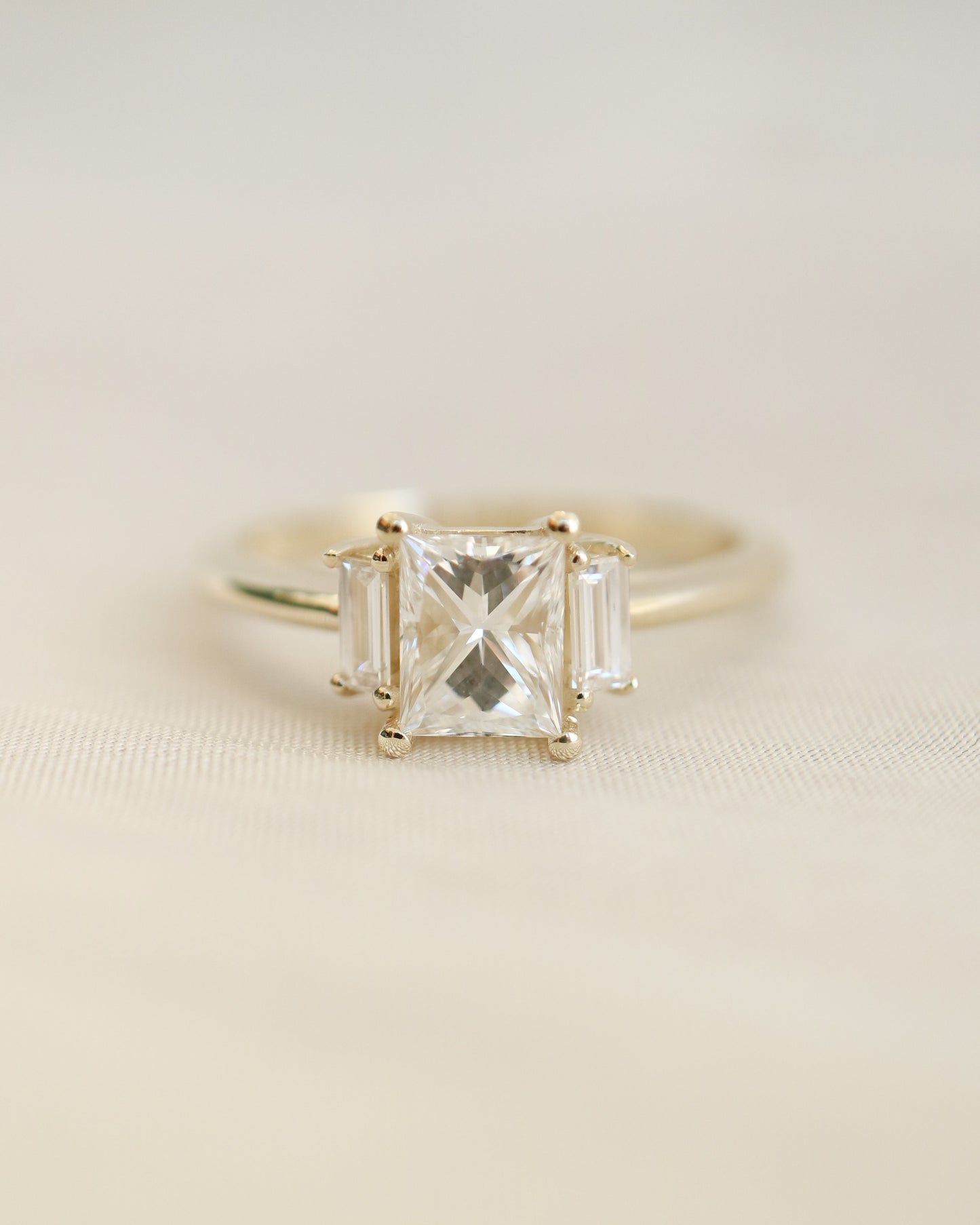 9ct gold and princess diamond engagement ring
