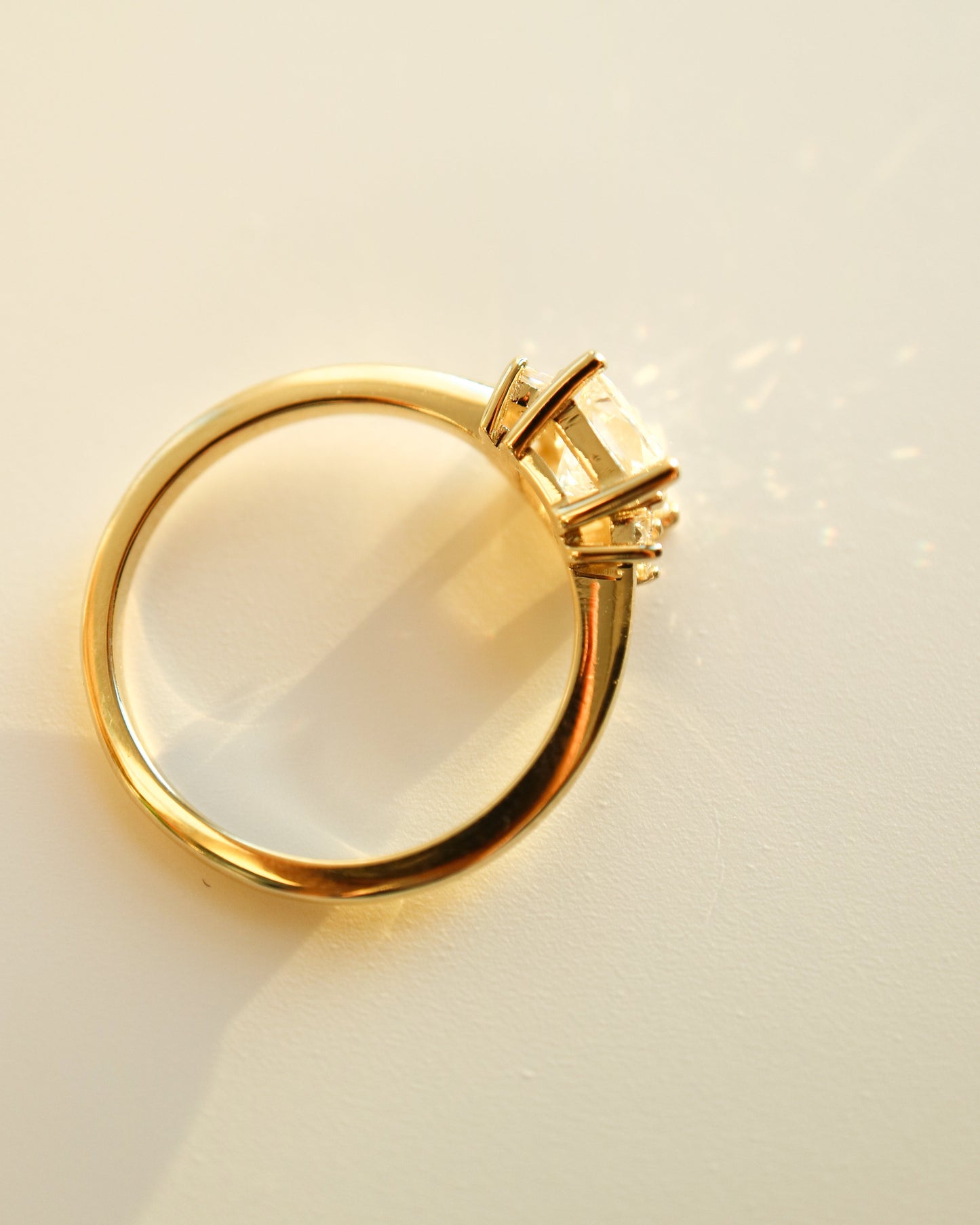 9ct gold and princess diamond engagement ring