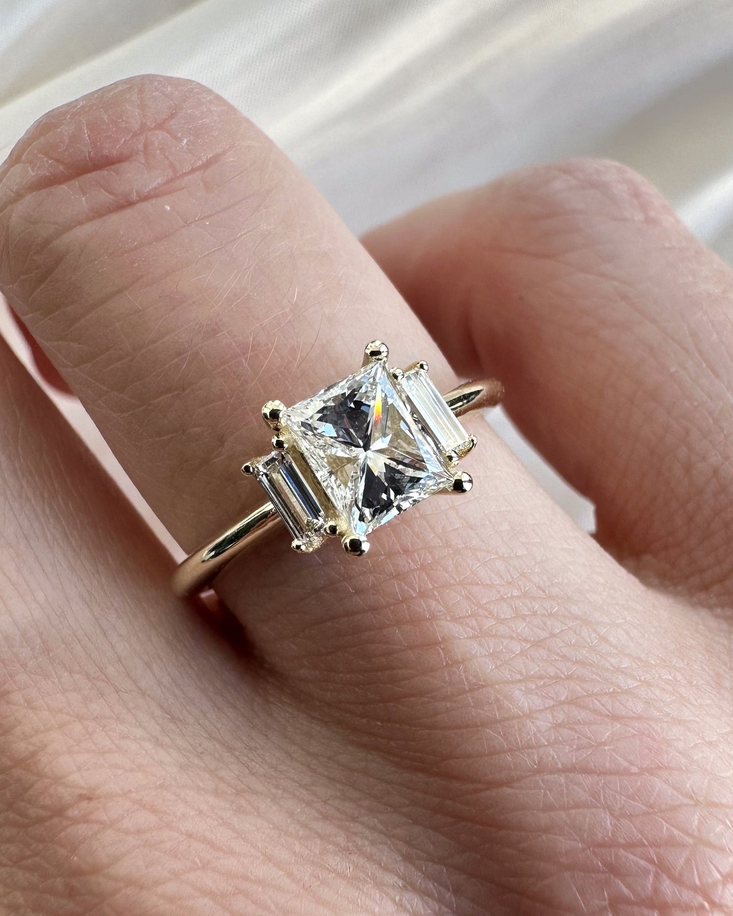 9ct gold and princess diamond engagement ring