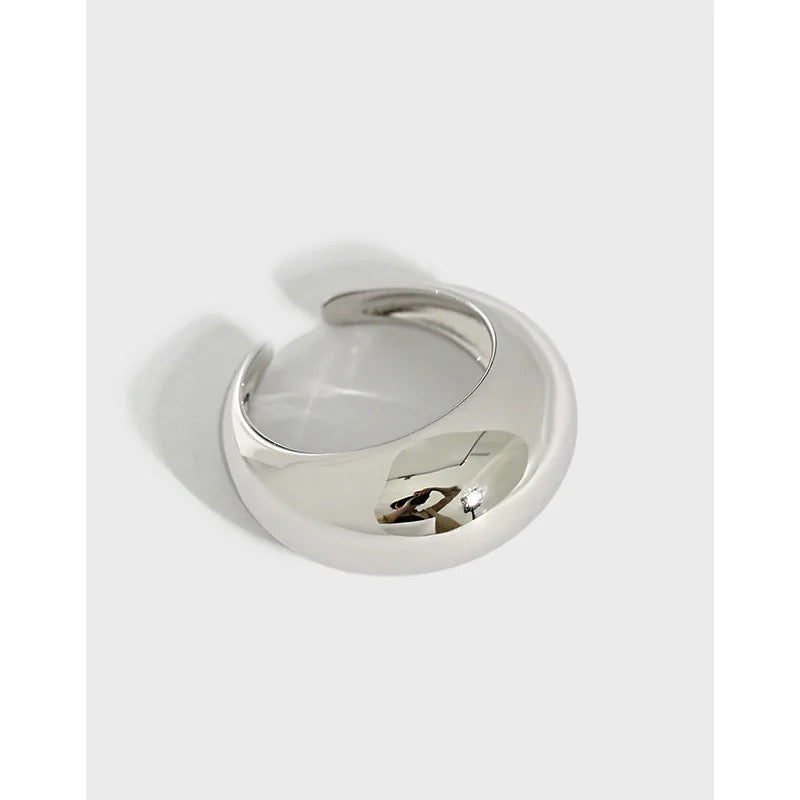 Bold Crescent Ring in sterling silver