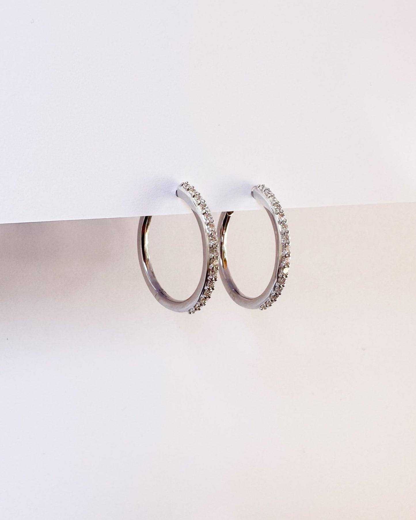 9ct gold diamond Hoops earrings