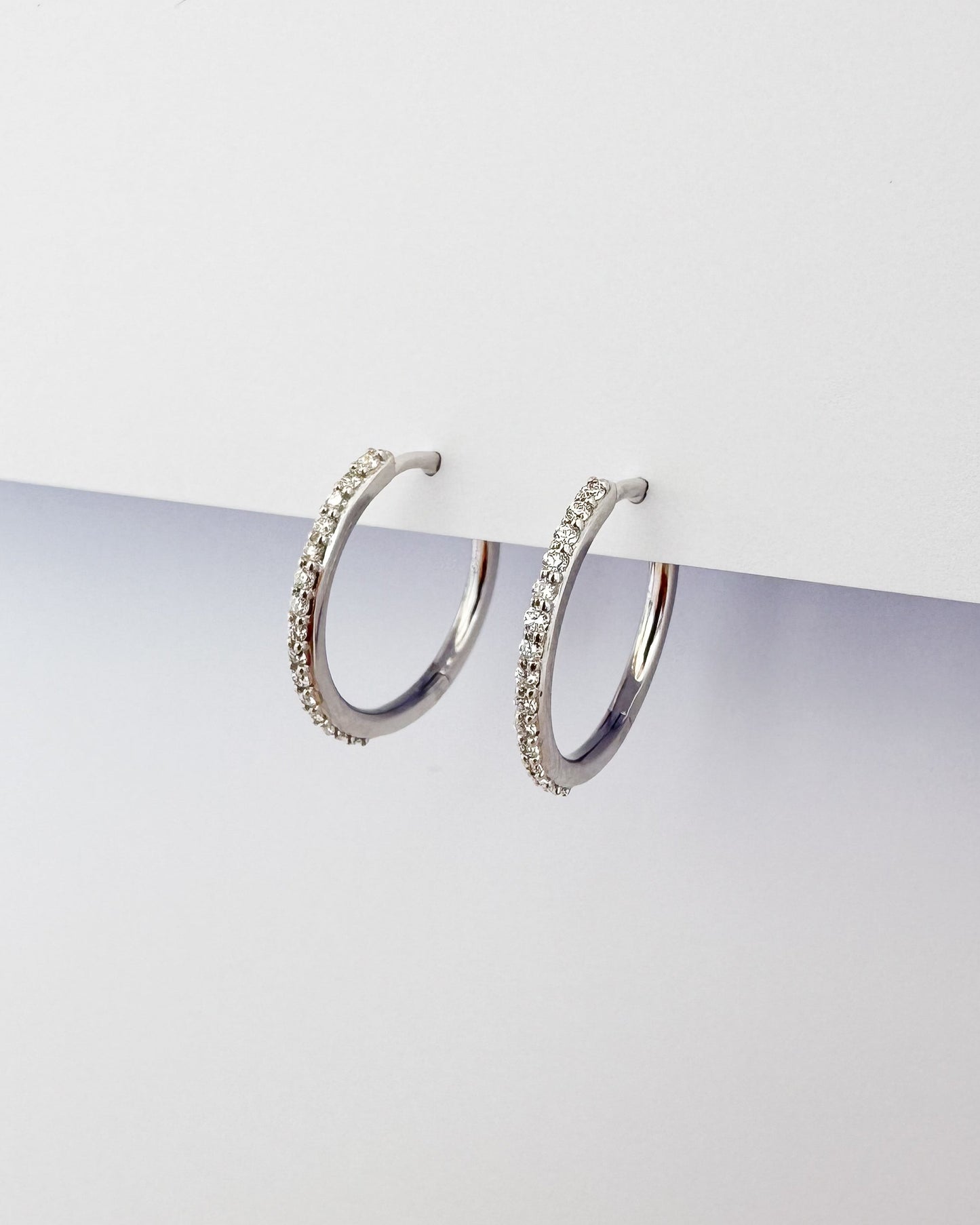 9ct gold diamond Hoops earrings
