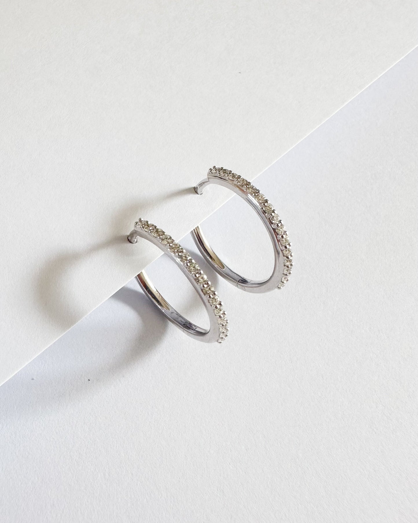 9ct gold diamond Hoops earrings