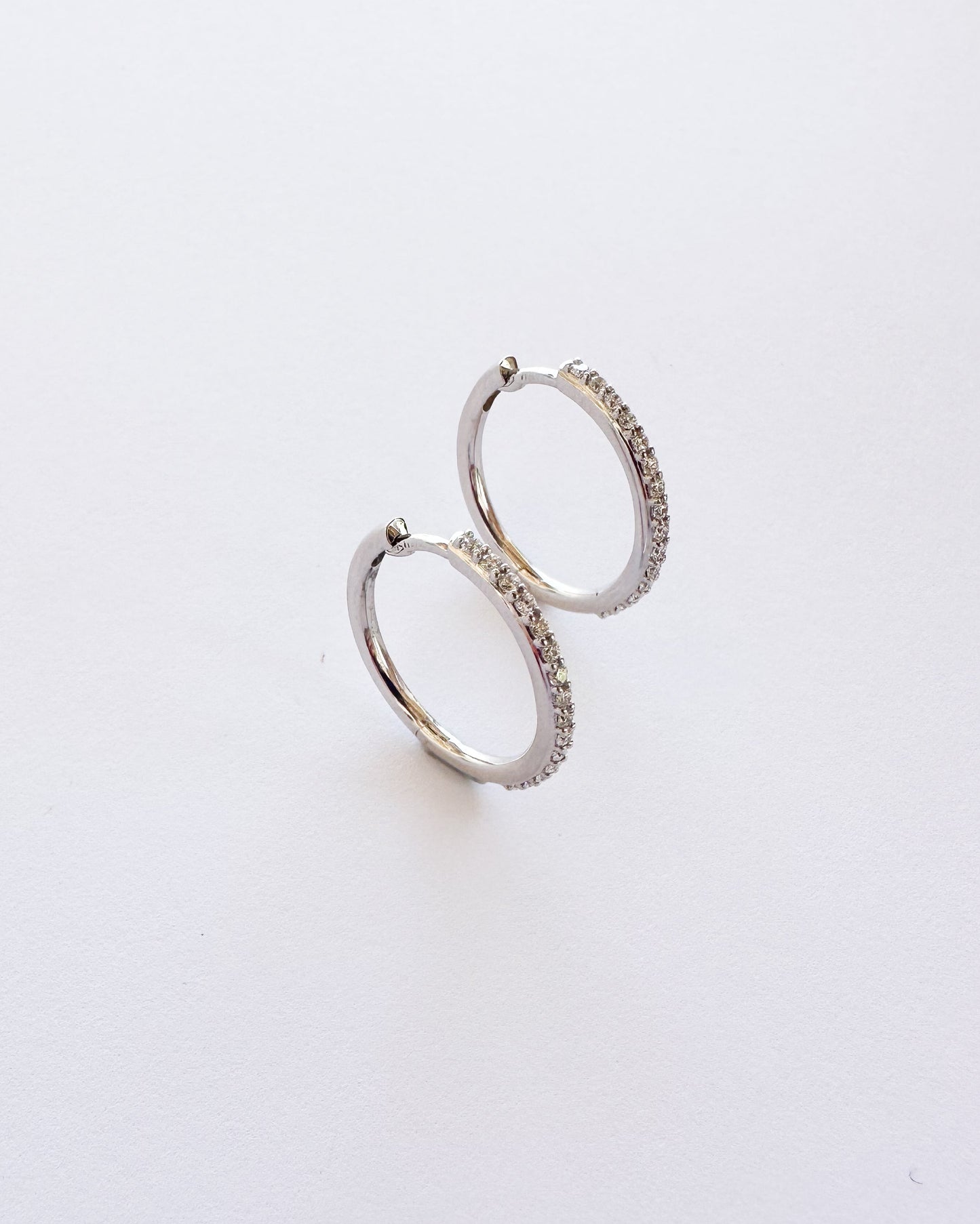 9ct gold diamond Hoops earrings