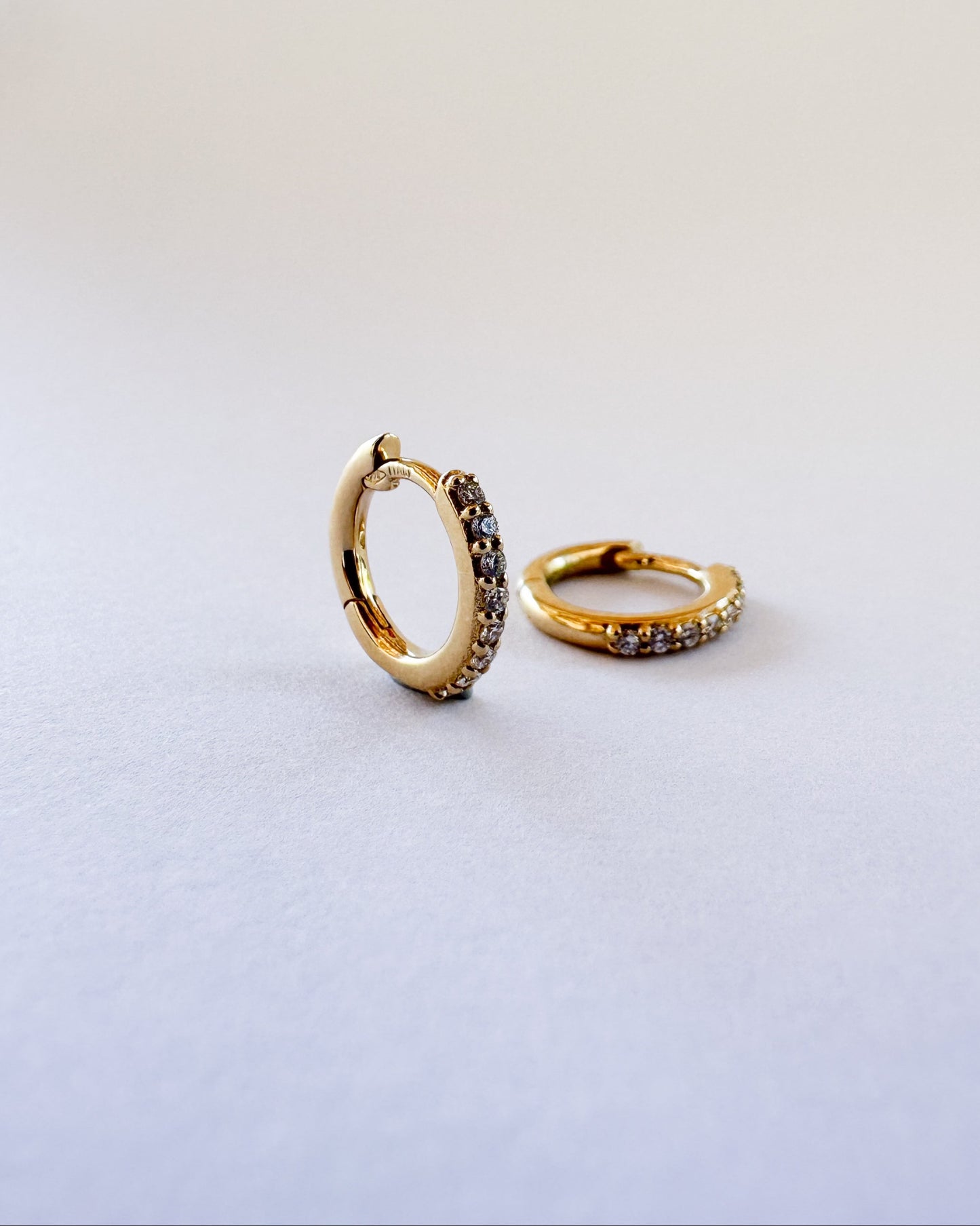 9ct gold diamond Huggies earrings