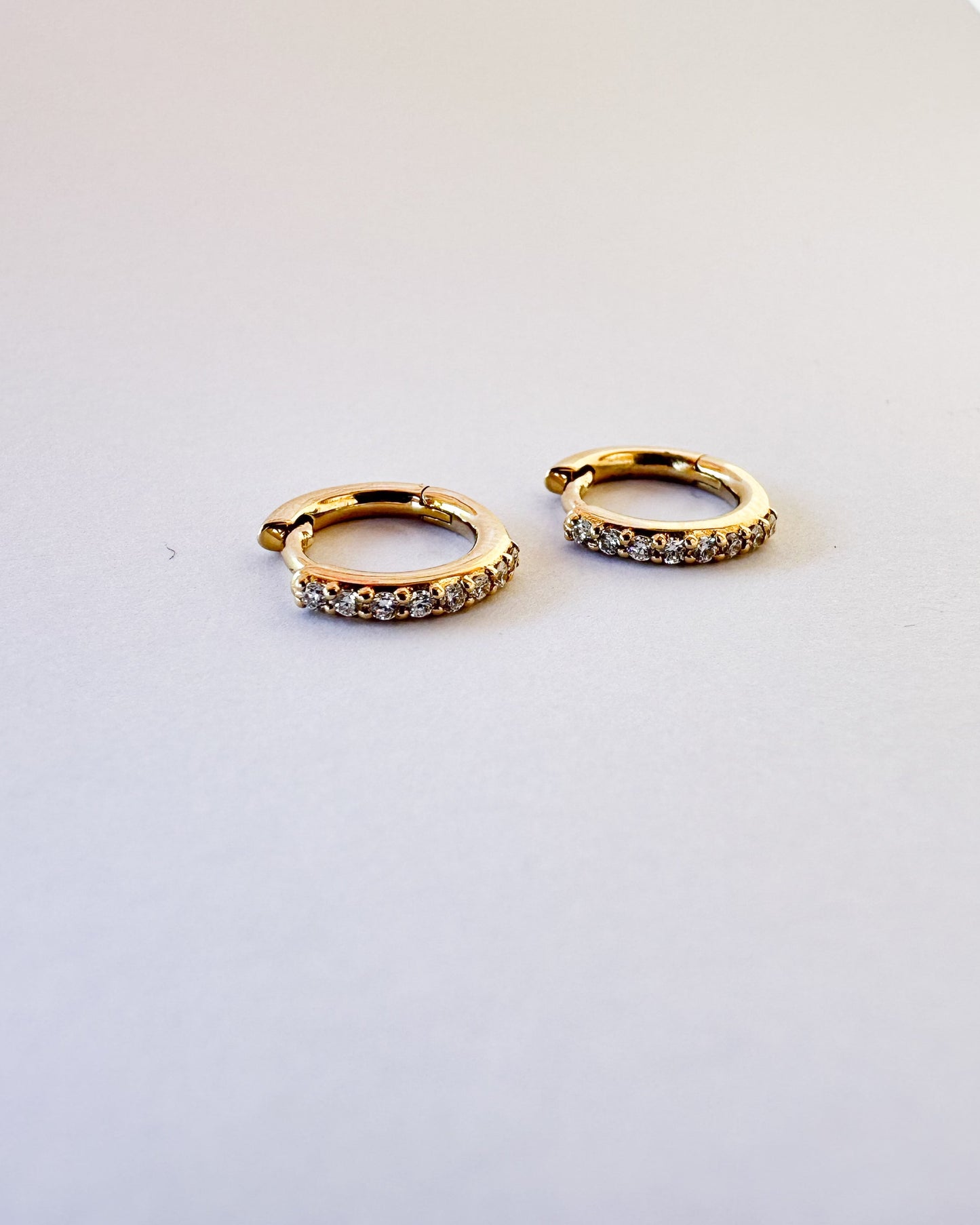 9ct gold diamond Huggies earrings