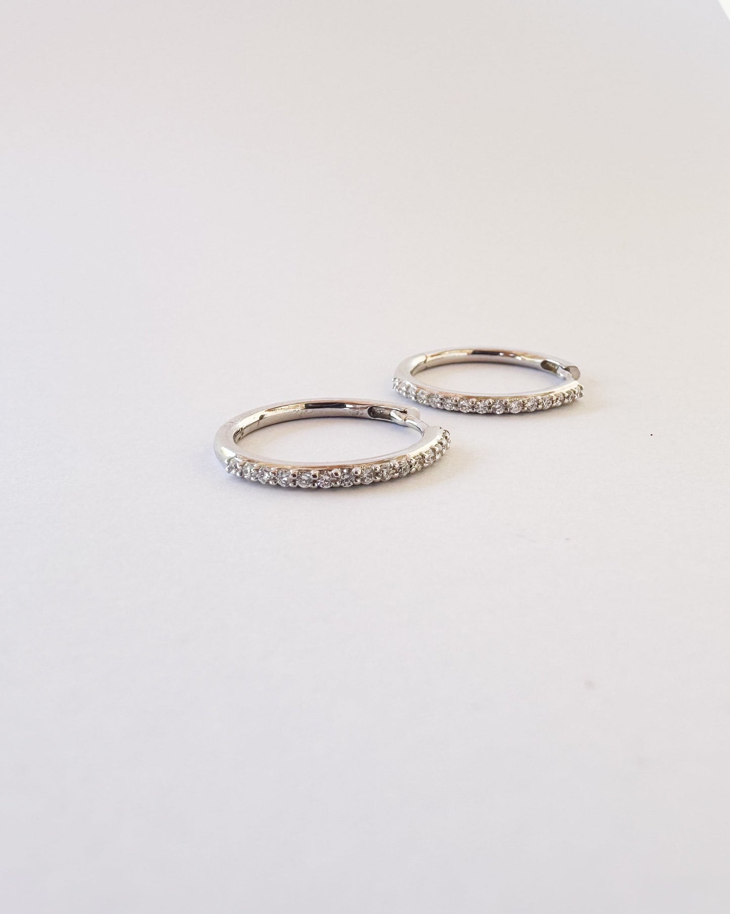 9ct gold diamond Hoops earrings
