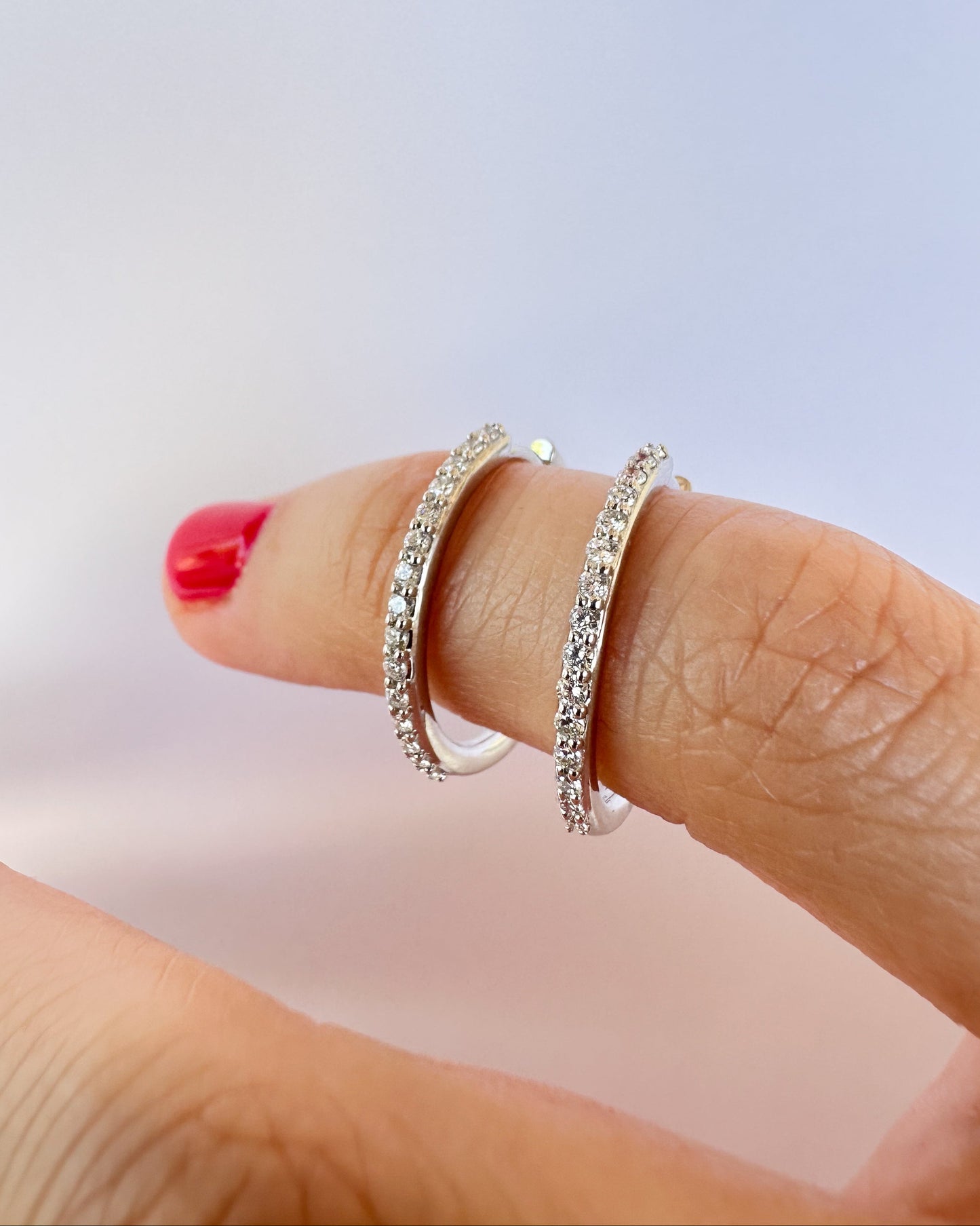 9ct gold diamond Hoops earrings