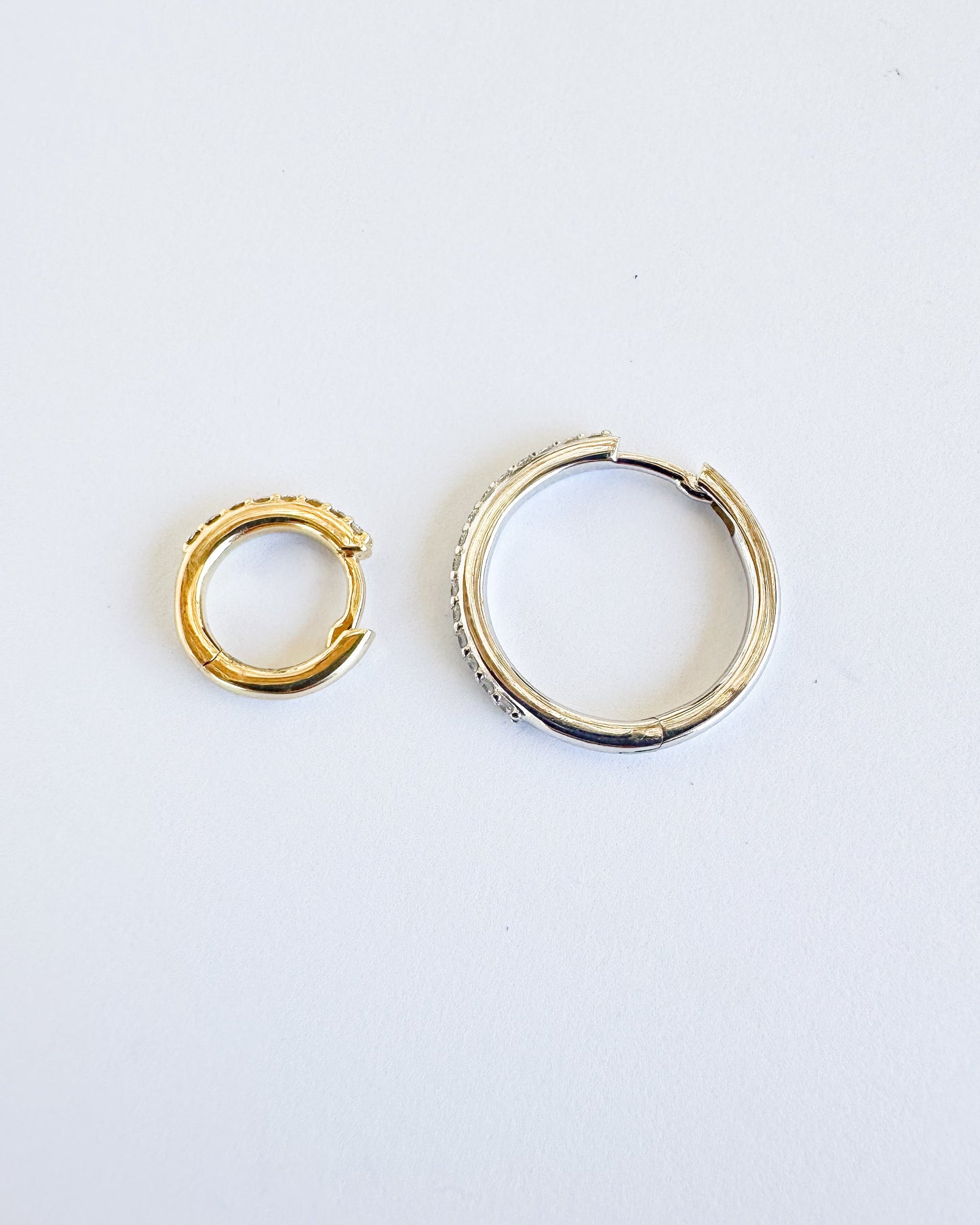 9ct gold diamond Huggies earrings