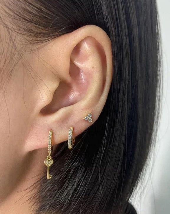 Key to my Heart Huggie Earrings
