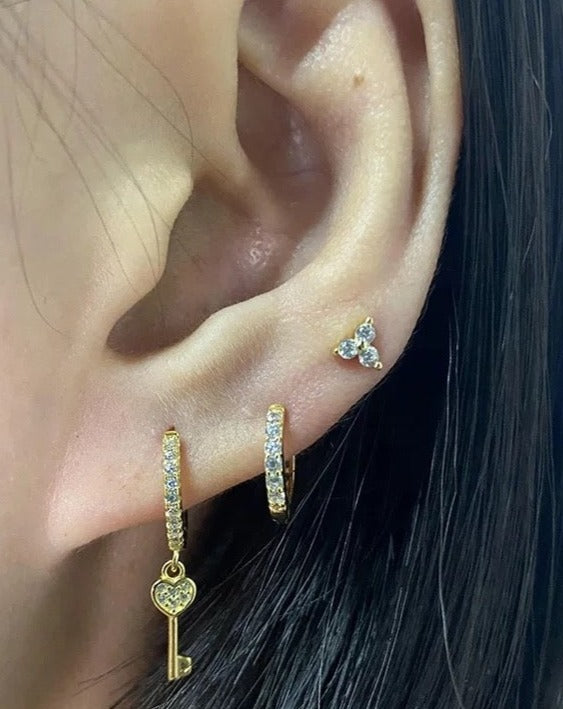 Key to my Heart Huggie Earrings