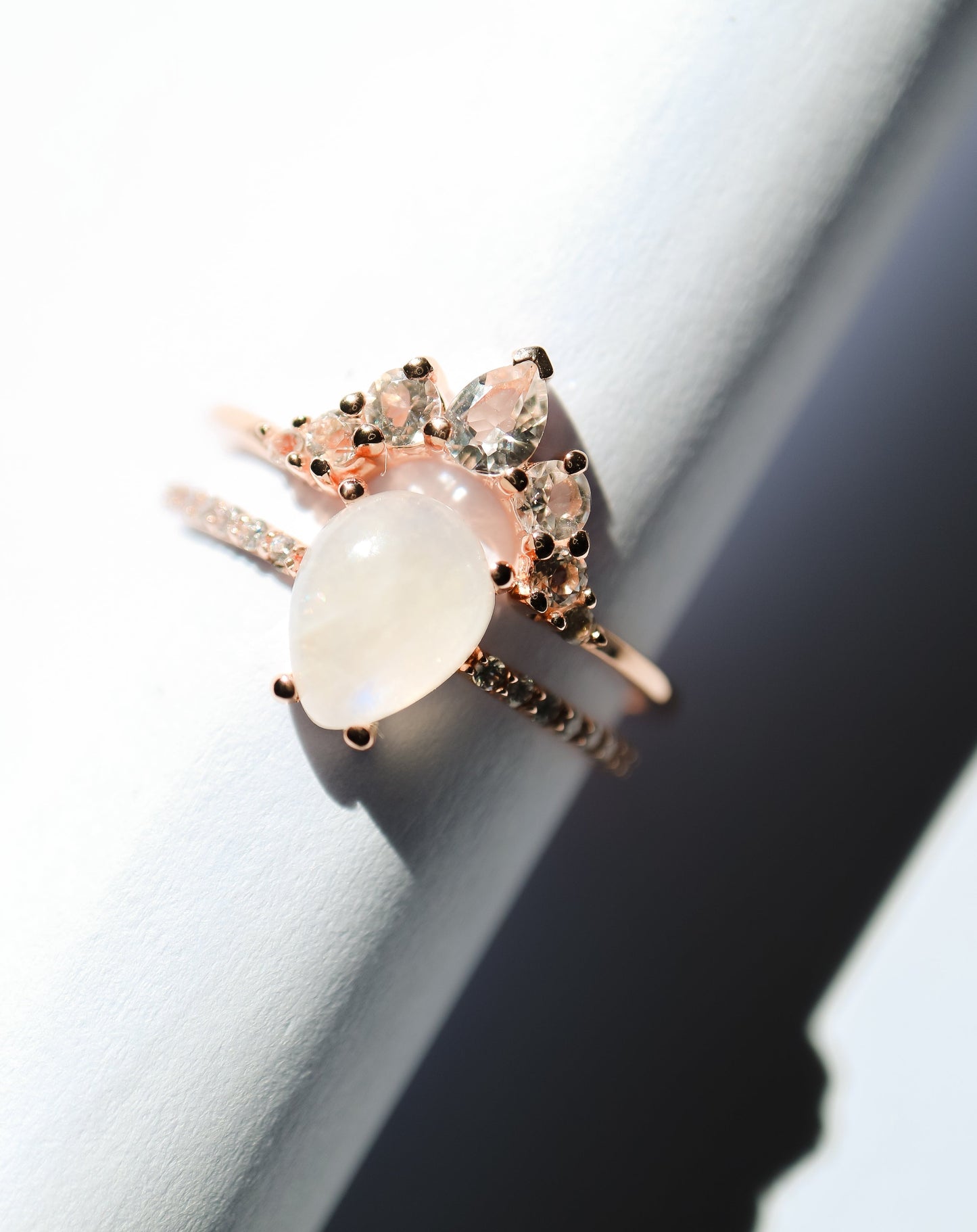 Opal & Topaz Angels Teardrop Ring