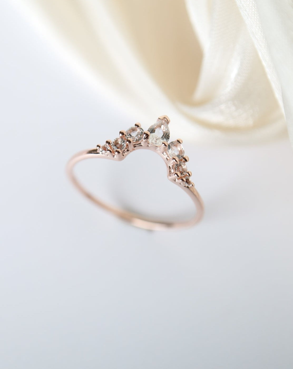 La Kaiser Topaz Angels Arc Ring in Rose Gold Vermeil
