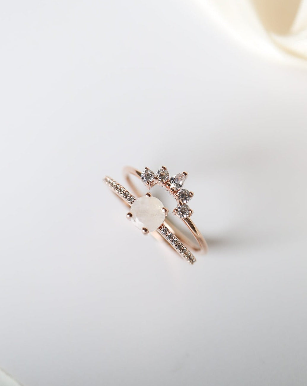 La Kaiser Dancing Fairy Ring with Moonstone and Diamonds