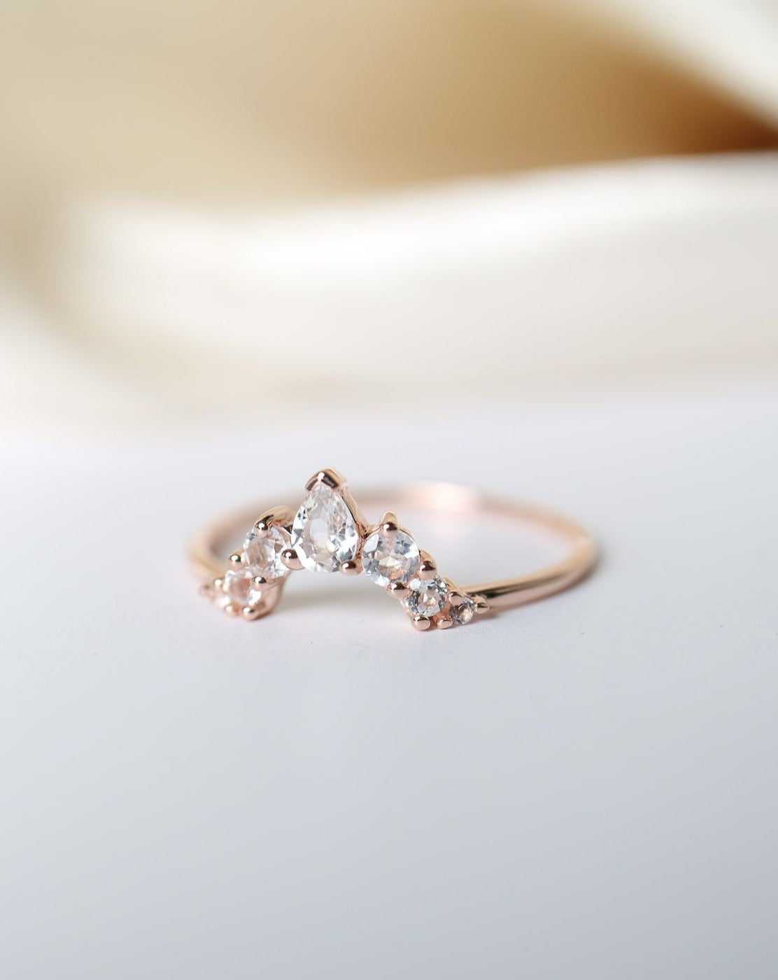 La Kaiser Topaz Angels Arc Ring in Rose Gold Vermeil
