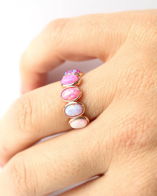 La Kaiser rose gold opal ombre candy band