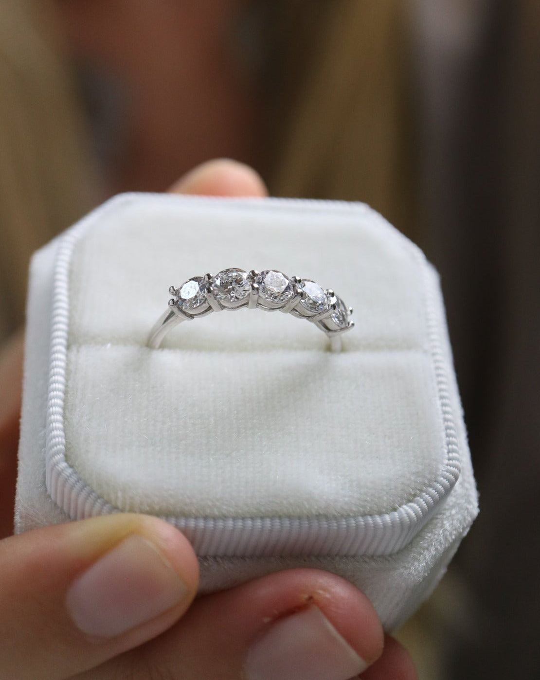 9ct white gold engagement ring wedding band with lab grown diamonds