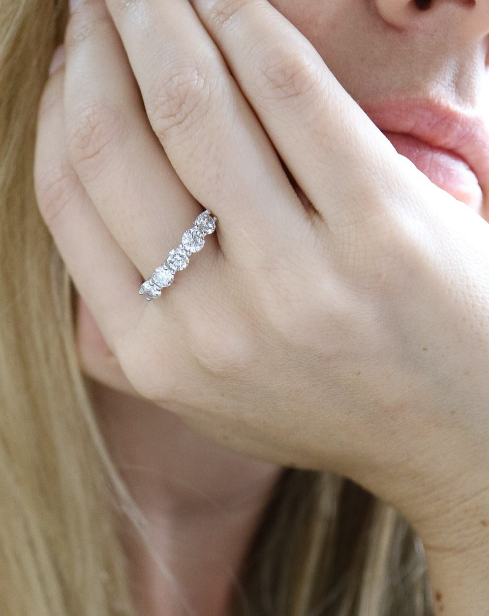 9ct white gold engagement ring wedding band with lab grown diamonds