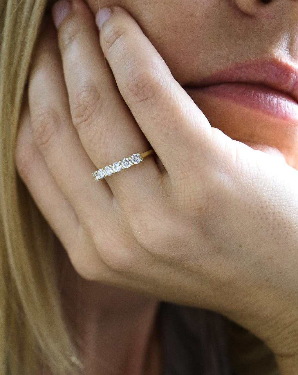 9ct gold and laboratory grown diamond eternity ring band