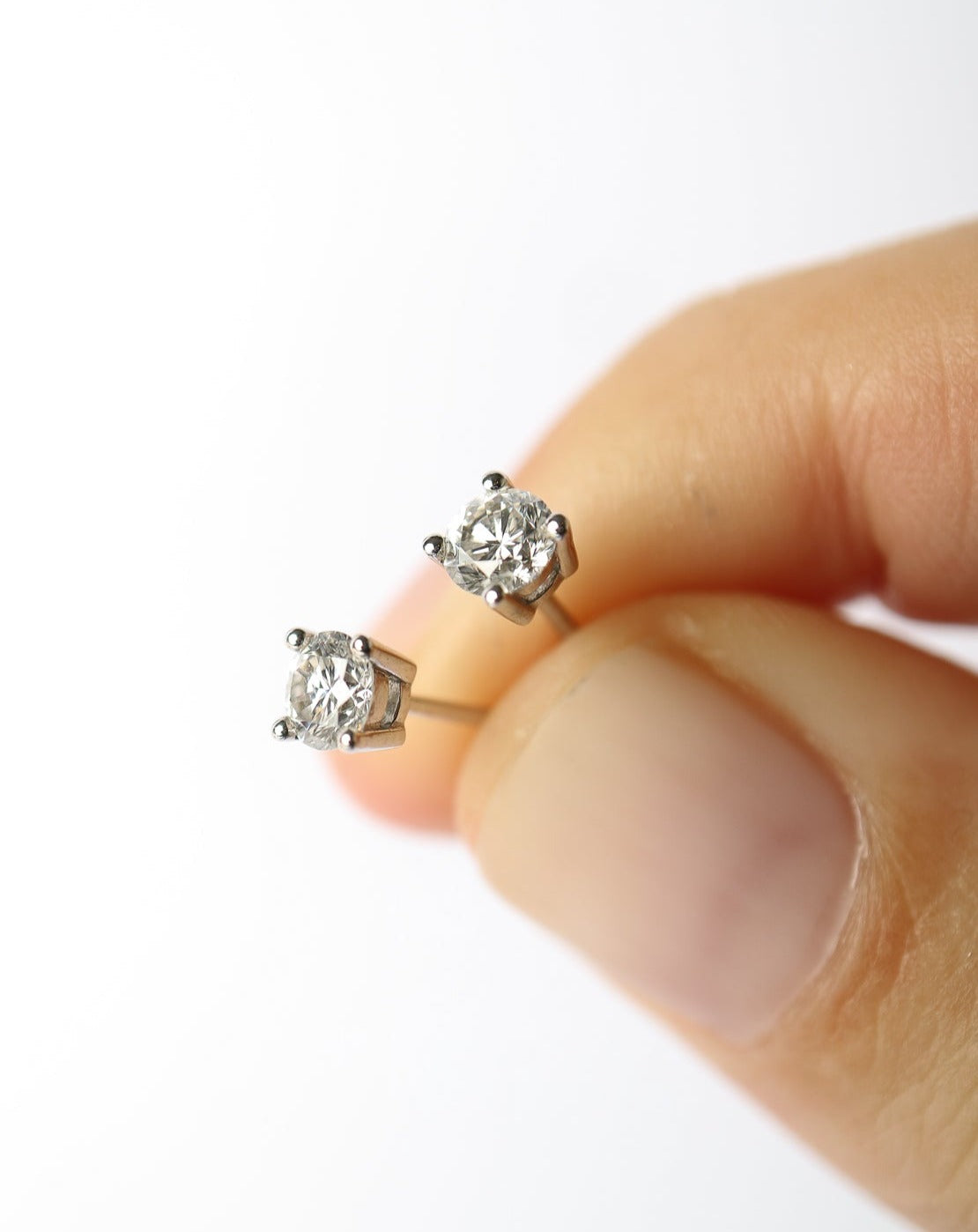 Lab diamond stud earrings