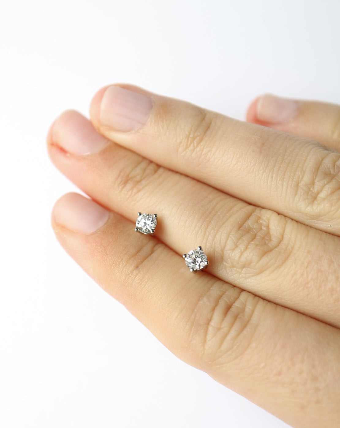 Lab diamond stud earrings