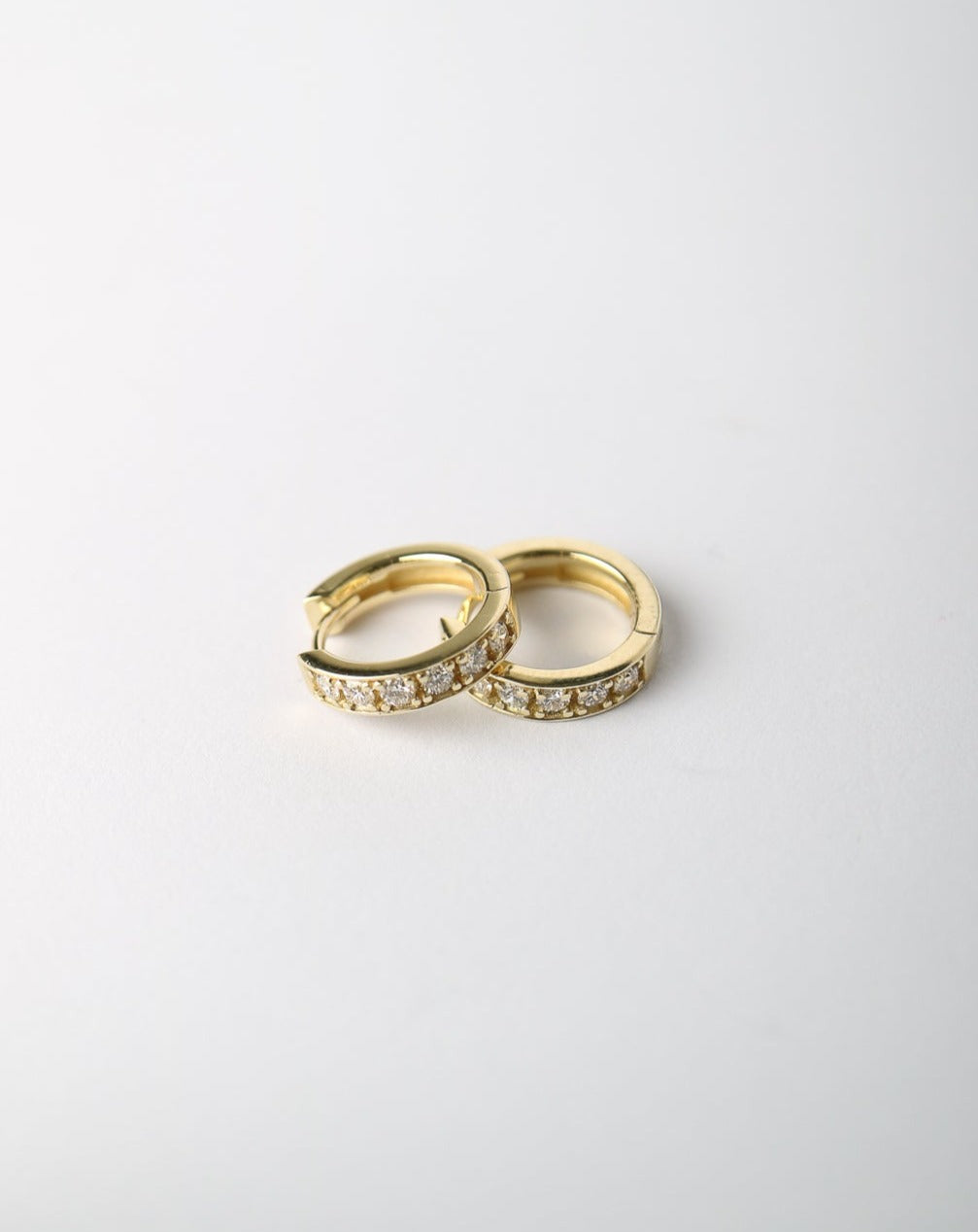 9ct gold lab diamond sleeper earrings huggies