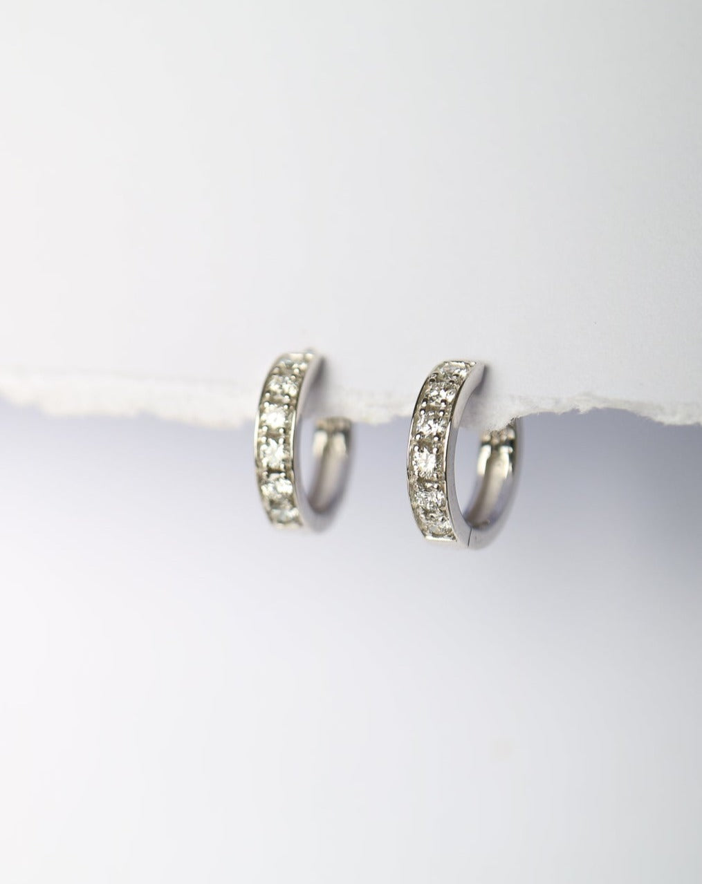 9ct gold lab diamond sleeper earrings huggies