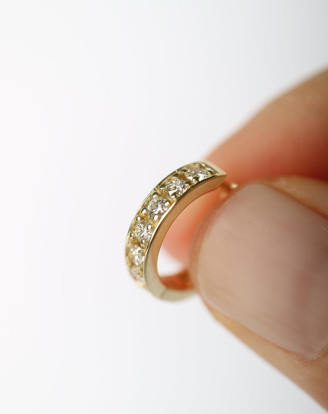 9ct gold lab diamond sleeper earrings huggies