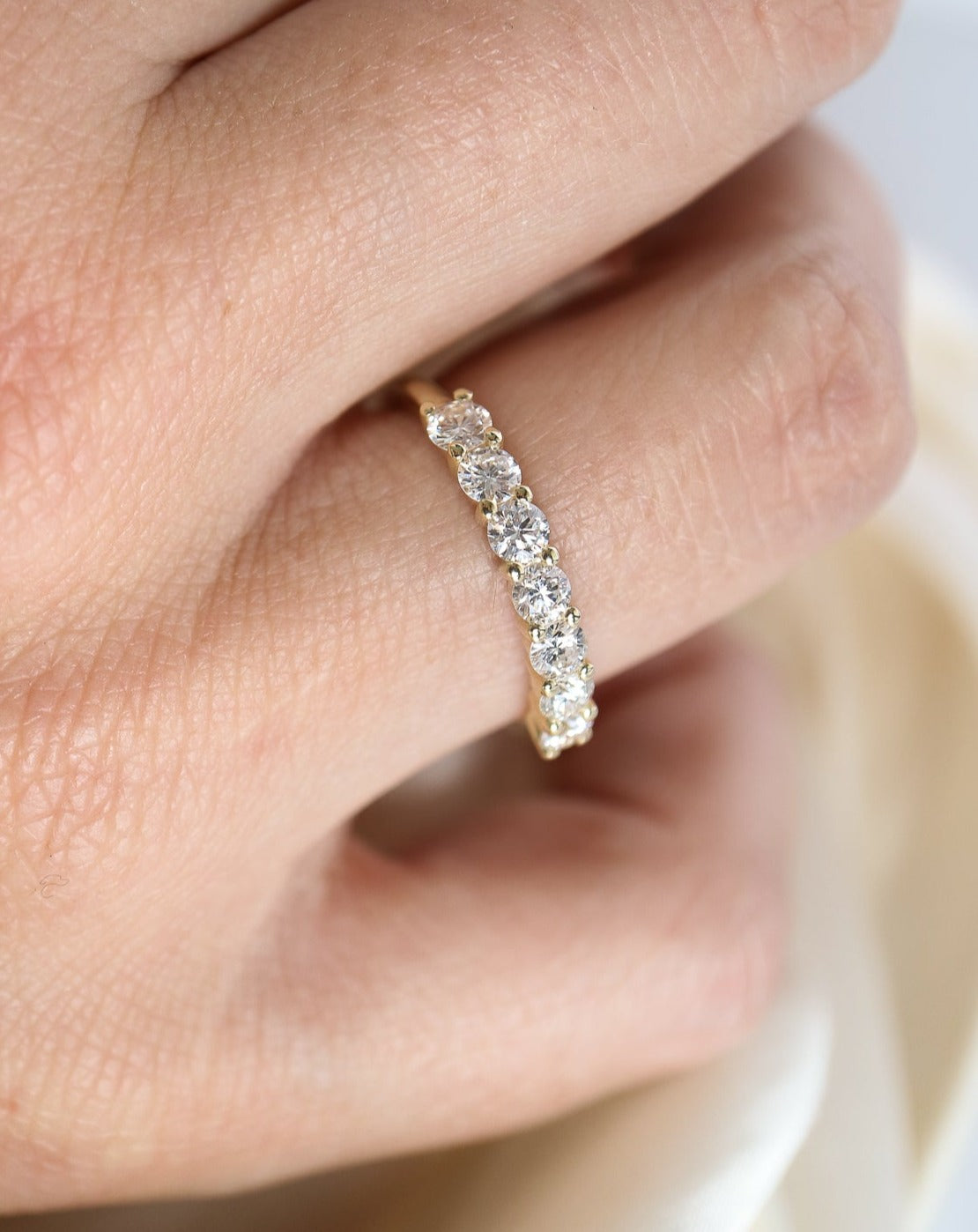 9ct gold and laboratory grown diamond eternity ring band