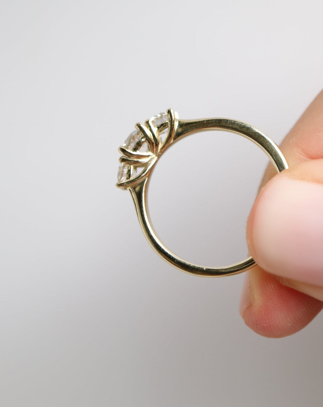 9kt gold lab grown diamond trilogy engagement ring from Collective & Co Jewellery South Africa