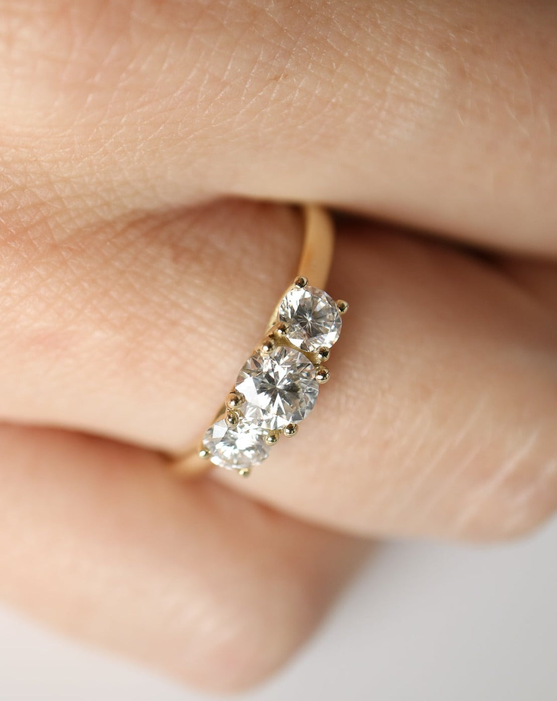 9kt gold lab grown diamond trilogy engagement ring from Collective & Co Jewellery South Africa