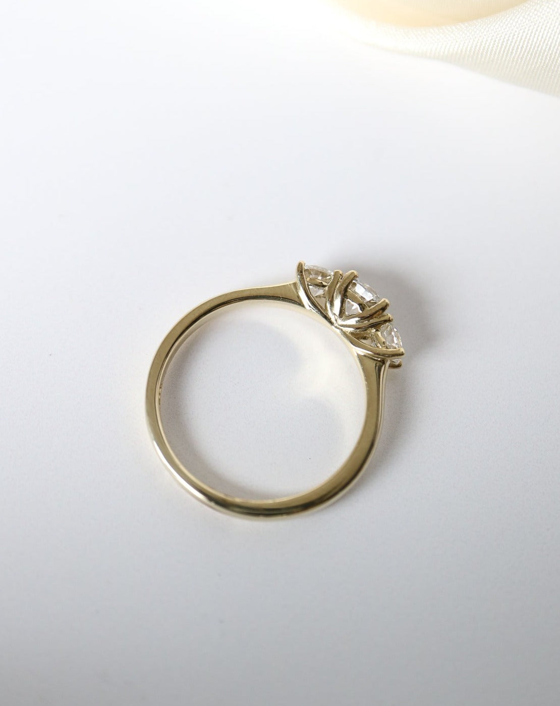 9kt gold lab grown diamond trilogy engagement ring from Collective & Co Jewellery South Africa