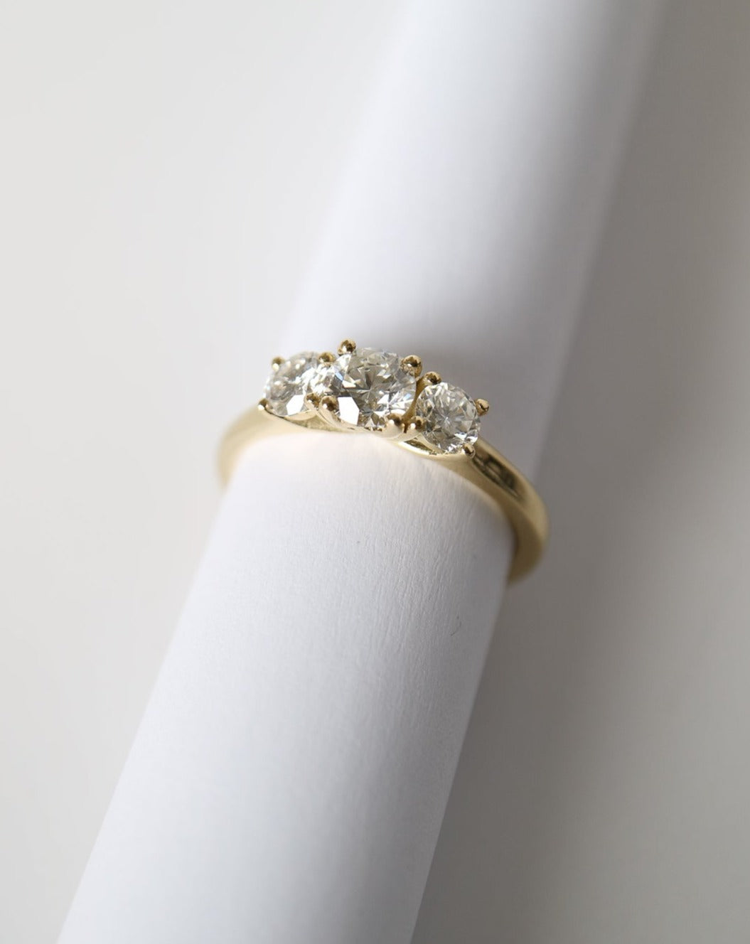 9kt gold lab grown diamond trilogy engagement ring from Collective & Co Jewellery South Africa
