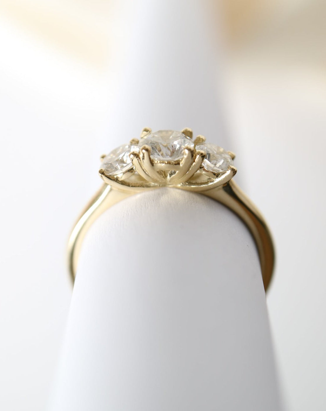 9kt gold lab grown diamond trilogy engagement ring from Collective & Co Jewellery South Africa