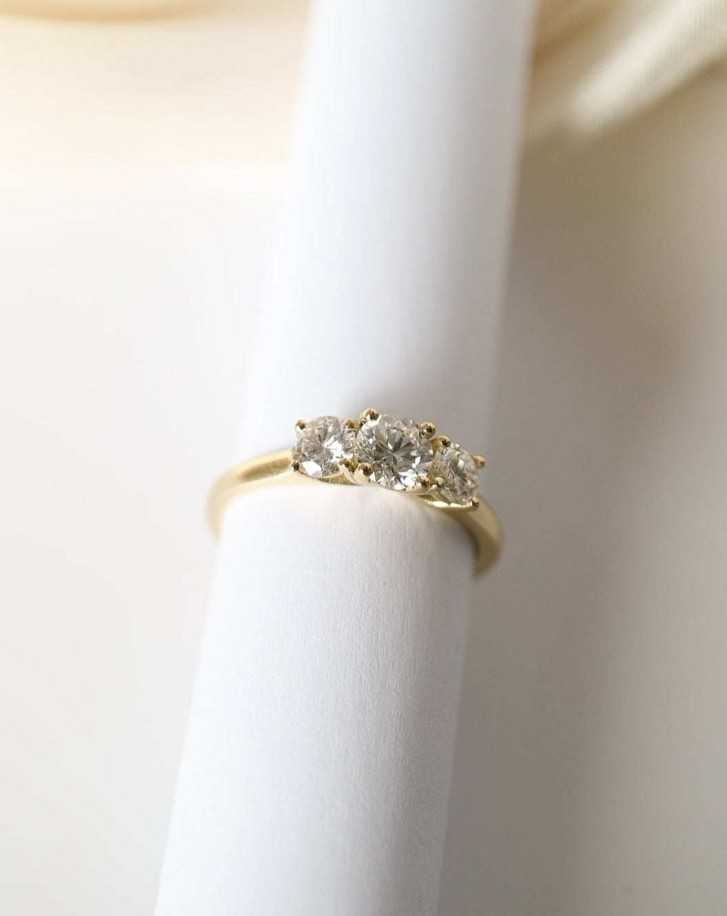 9kt gold lab grown diamond trilogy engagement ring from Collective & Co Jewellery South Africa