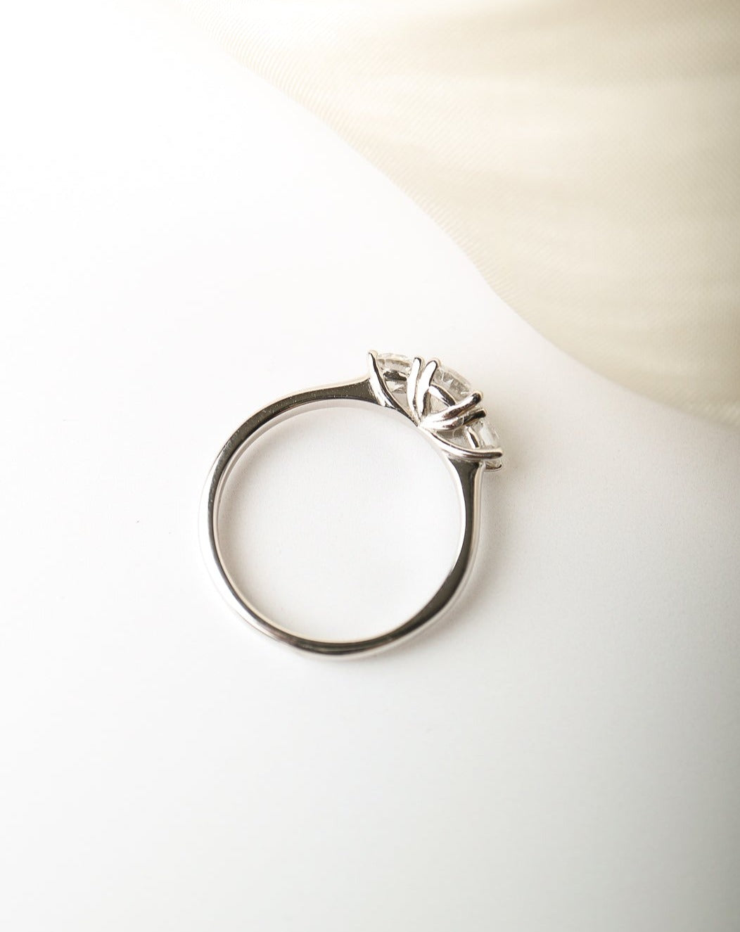9kt white gold and lab diamond trilogy ring from Collective & Co. jewellery store