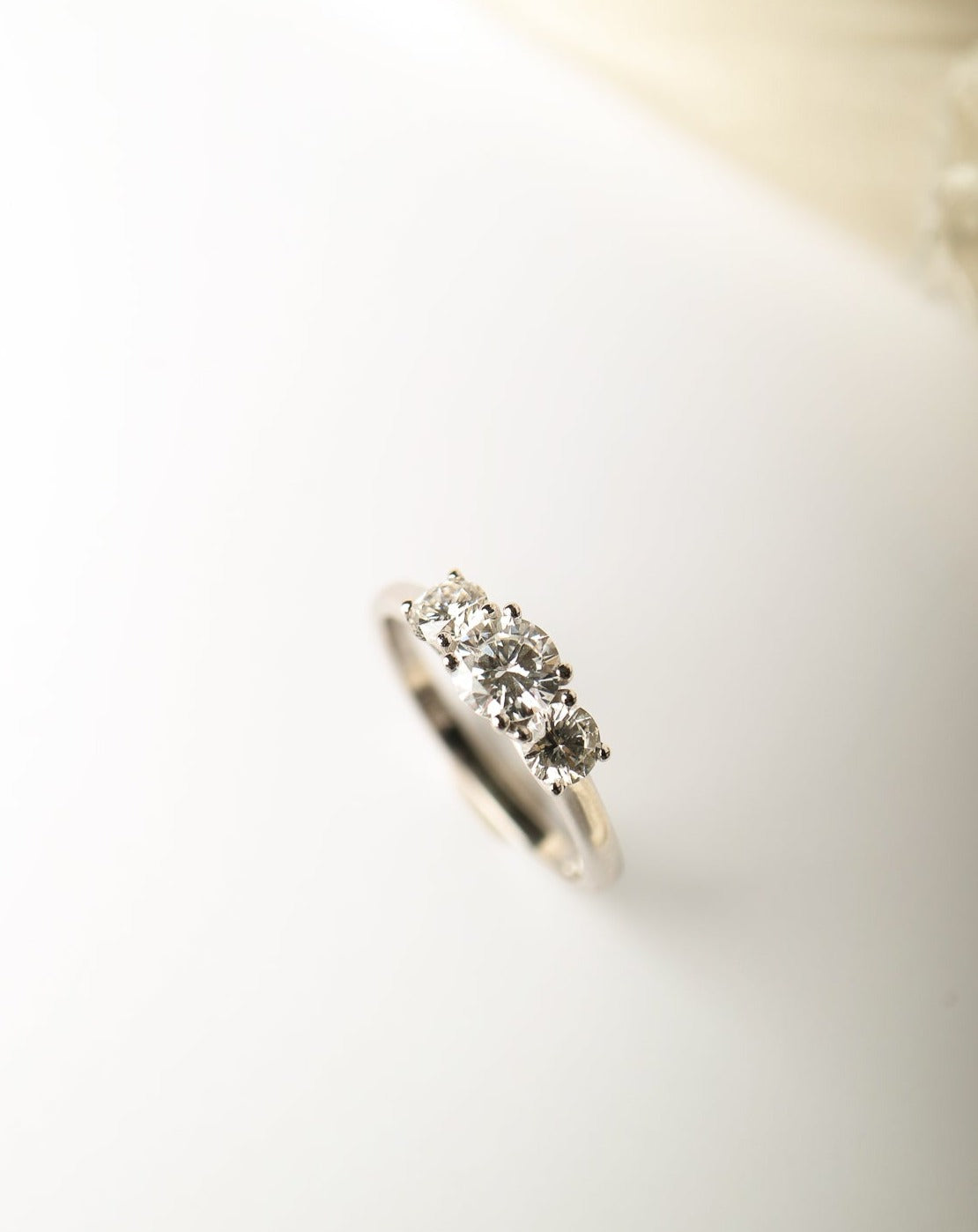 9kt white gold and lab diamond trilogy ring from Collective & Co. jewellery store