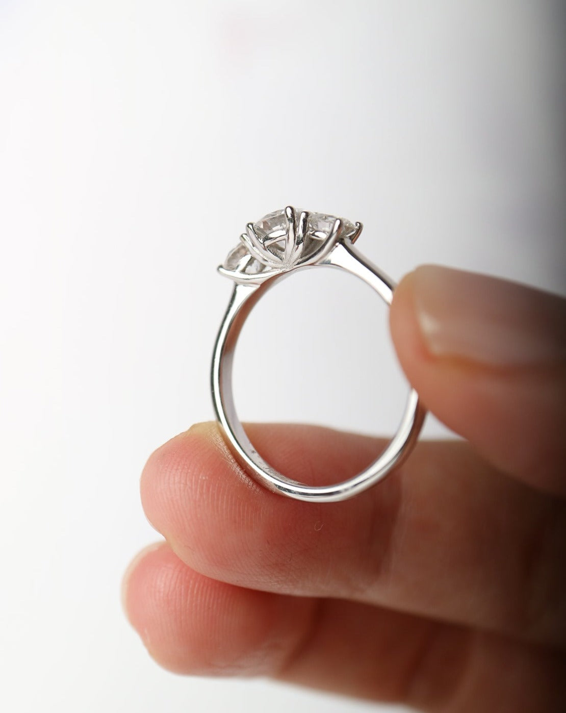9kt white gold and lab diamond trilogy ring from Collective & Co. jewellery store